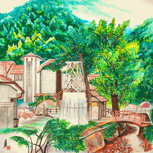 高野山温泉酒店--50x50cm-2020年-郭立黄