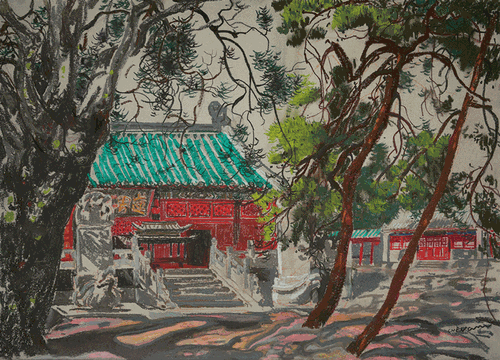 梵音（纸本色粉）40×55cm-2021年-张骋
