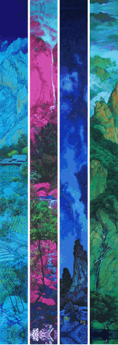 望向时空（纸本色粉）156×56cm-张骋