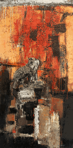 红-崖-230x100cm-2017年-续鹤贤