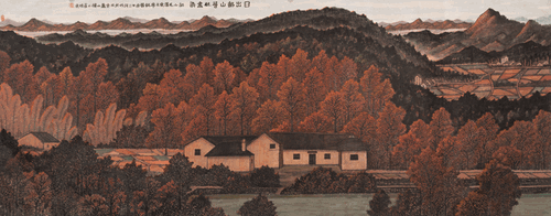 日出韶山层林尽染-367x144cm-2021年-崔晓东