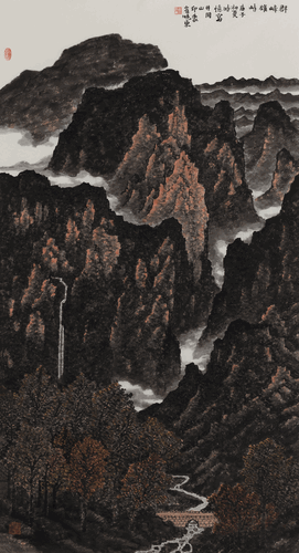 群峰雄峙-97×177cm-2020年--崔晓东