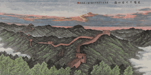 晨曦之金山岭-96X192cm-2021年-崔晓东