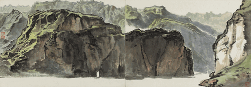 轻舟过西峡-34x97.5cm-1979年-伍必端-中国美术馆藏