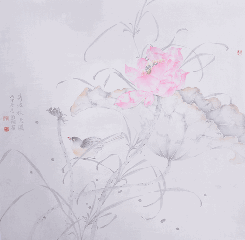 荷池秋意图-66x66cm-张超