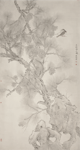 苍松瑞石图-90x180cm-张超