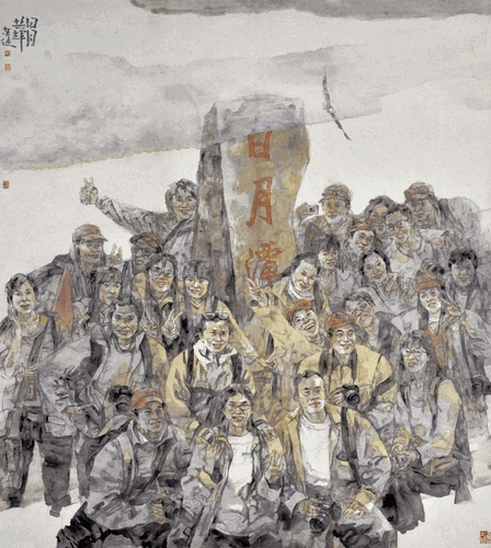 日月共辉-210×190cm-2009年-郭东健