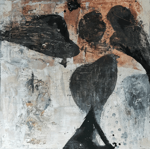 三只鸟-96×96cm-2021年-孙晓枫