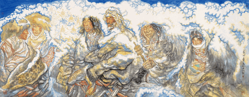 金山叠玉-146cm×360cm-2011年-纪连彬