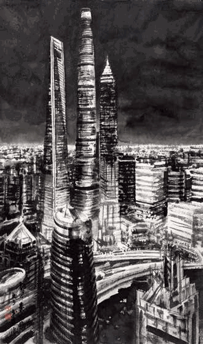 都市奏鸣曲之一-97×59cm-2020年-冯-远