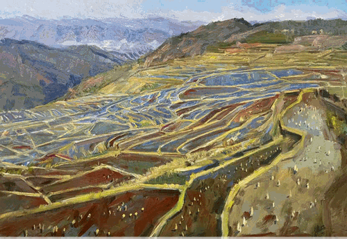 云上梯田-哈尼旋律-之二（油画）200×140cm-2022年-范迪安