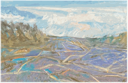 云上梯田-哈尼旋律-之五（油画）200×140cm-2022年-范迪安