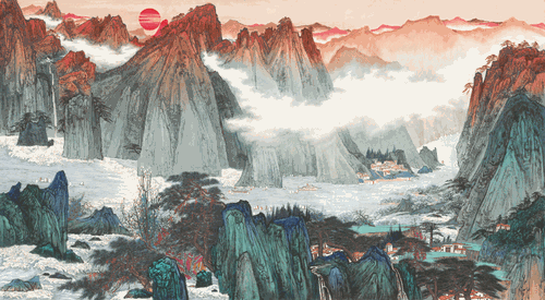 山-水-295×535cm--薛-亮