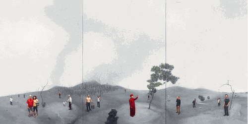 空-山（布面油画）600×300cm-2014年-范-勃