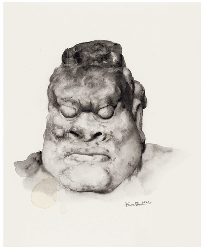 神像-14（纸本综合材料）52×41cm-2021年-范-勃