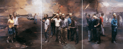 不尽的黄昏（布面油画）220×180cm×3-2004年-范-勃