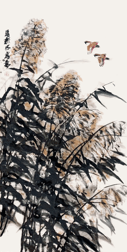 微山湖秋趣-136×68cm--马新林