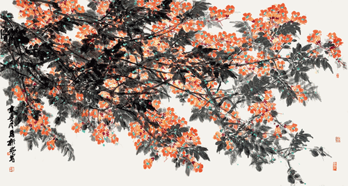 煌煌凌霄花-180×90cm--马新林