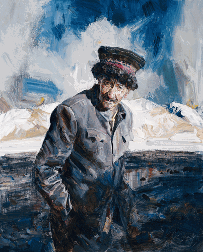 白沙山下（油画）100×80cm-2006年-骆根兴