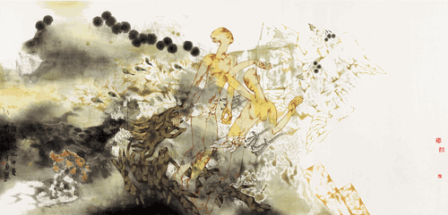 蒙山传说-120×248cm-2013年-李-勇