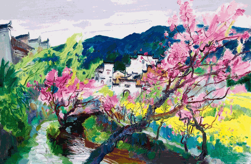 山村三月（油画）100×150cm-2021年-宋卫东