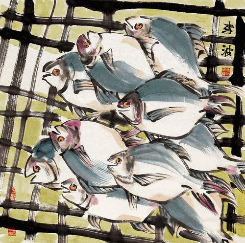 鲳-鱼-69×69cm-2005年-李-波