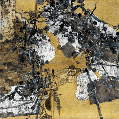 谁能解音（布面综合材料）130×130cm-2012年-康-益