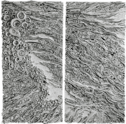 溯-洄（报纸-宣纸-纸浆）180×180×10cm-2020年-赵红华