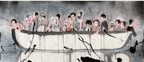 石-舫-160×368cm-2020年-刘庆和