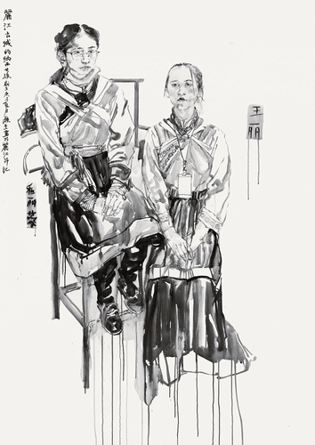 纳西女孩-200×140cm-2020年-王颖生