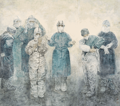 白衣执甲-170×200cm--谢晓红