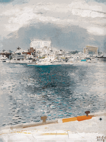 花莲小渔港（油画）80×60cm-2010年-张冬峰