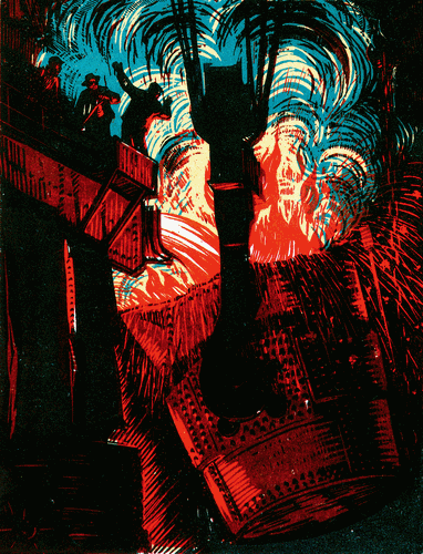出-钢（套色版画）19×14cm-1949年-夏-风