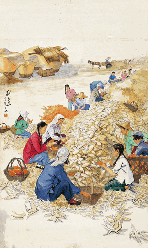 剥玉米-127×76cm-1958年-田-零