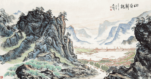 山谷新貌-97×177cm-1973年-邹-雅