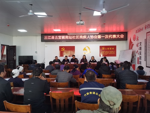 图：三江县古宜镇南站社区残疾人协会成立