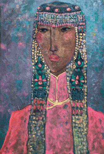乌拉特女孩（油画）40×60cm--乌-兰