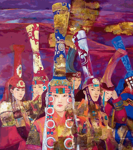 盛-装（综合材料）140×150cm--乌-兰