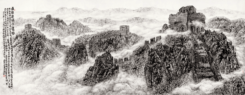 云开长城千峰明-550×215cm-2021年-王界山