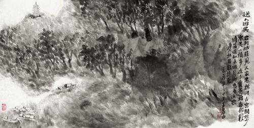 送人游吴-136×68cm-2020年-王界山