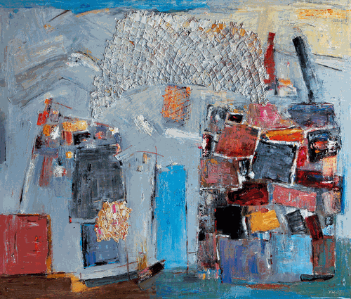 渔村日记（油画）120×120cm-2022年-于-来