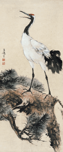 高歌图-135×56cm-1956年-王雪涛-北京画院藏