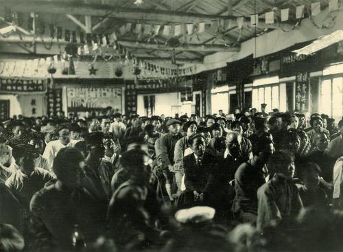 在俄罗斯档案馆新发现的1927年中共五大会场现场图（黄陂会馆）。