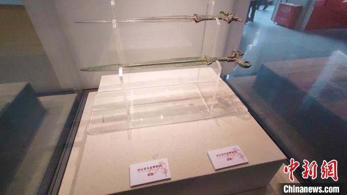 战国对头双鸟首青铜剑吉林首展 罕见融合中原特点