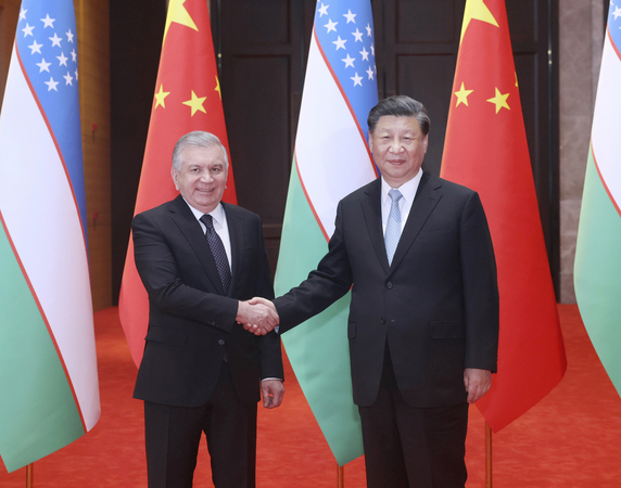 （中国－中亚峰会）习近平同乌兹别克斯坦总(2284413)-20230519005813