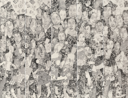 尚可 在变的流行 纸本设色 203cm×53cm×5