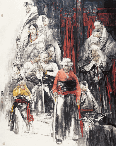 圣-境（国画）190×175cm-2008年-杨晓刚