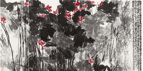 爱莲说（国画）720×360cm-2023年-姚晓冬
