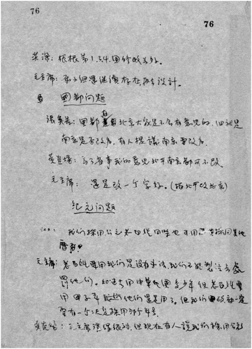1949年9月25日，国旗国徽国歌纪年国都协商会座谈会主要发言记录。3