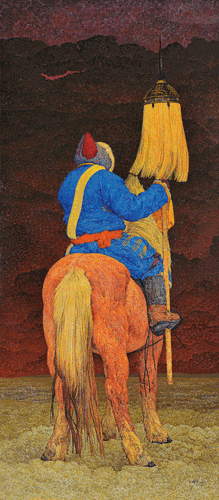 苏力德大战沙暴（油画）180×80cm-2014年-王耀中